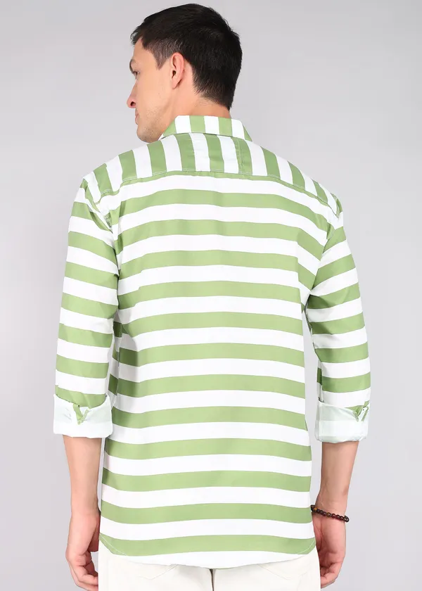 Green_Cotton_Blend_Striped_Regular_Fit_Shirt_For_Men