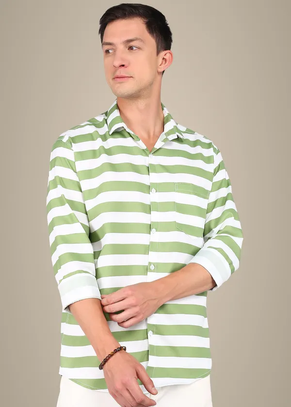 Green_Cotton_Blend_Striped_Regular_Fit_Shirt_For_Men