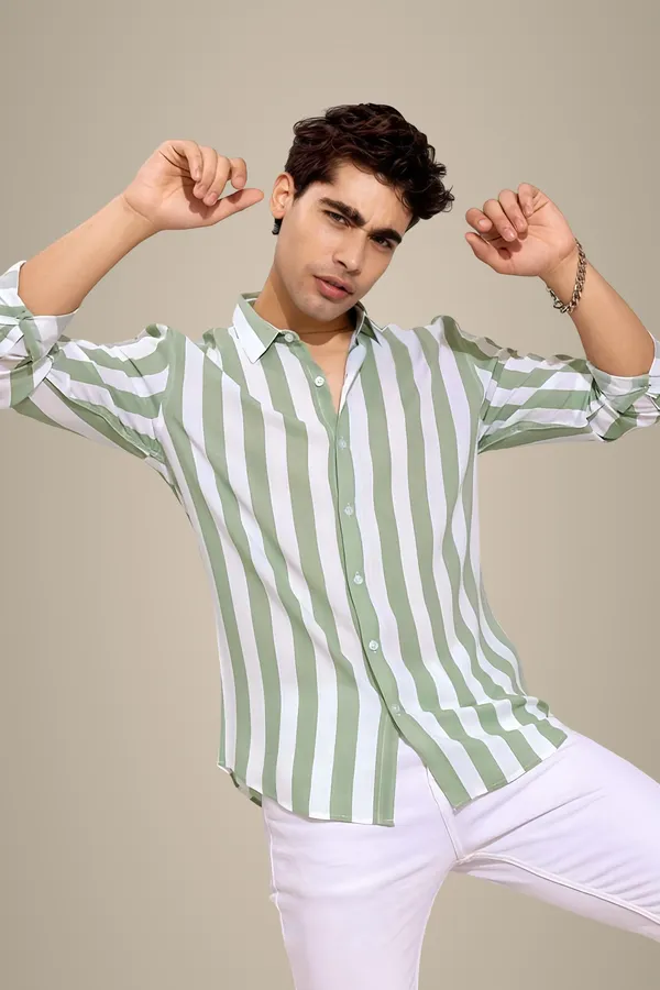 Green_Cotton_Blend_Striped_Regular_Fit_Shirt_For_Men