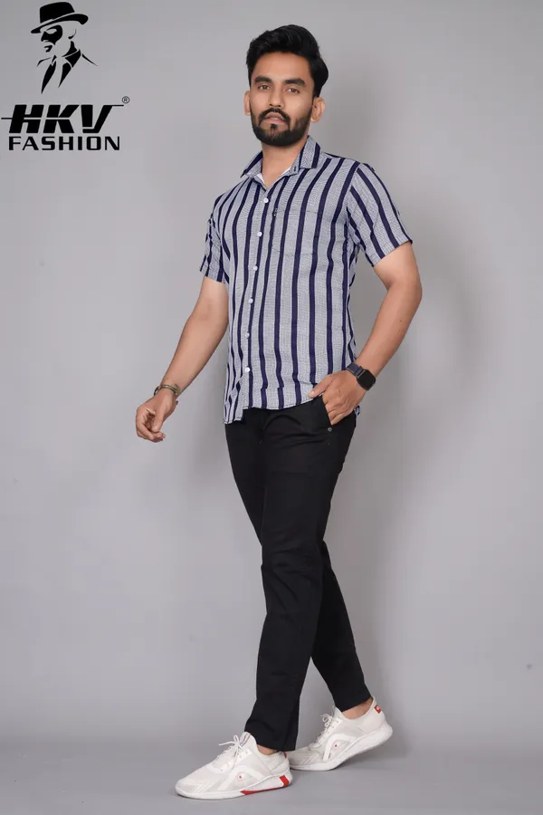 Blue_Cotton_Blend_Striped_Regular_Fit_Shirt_For_Men