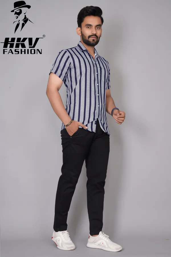 Blue_Cotton_Blend_Striped_Regular_Fit_Shirt_For_Men
