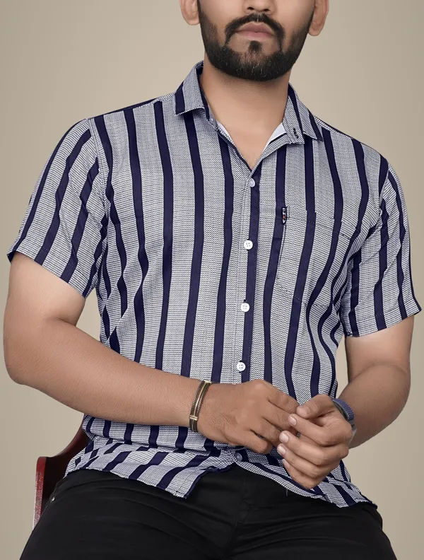 Blue_Cotton_Blend_Striped_Regular_Fit_Shirt_For_Men
