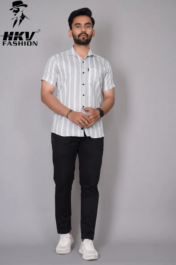 White_Cotton_Blend_Striped_Regular_Fit_Shirt_For_Men