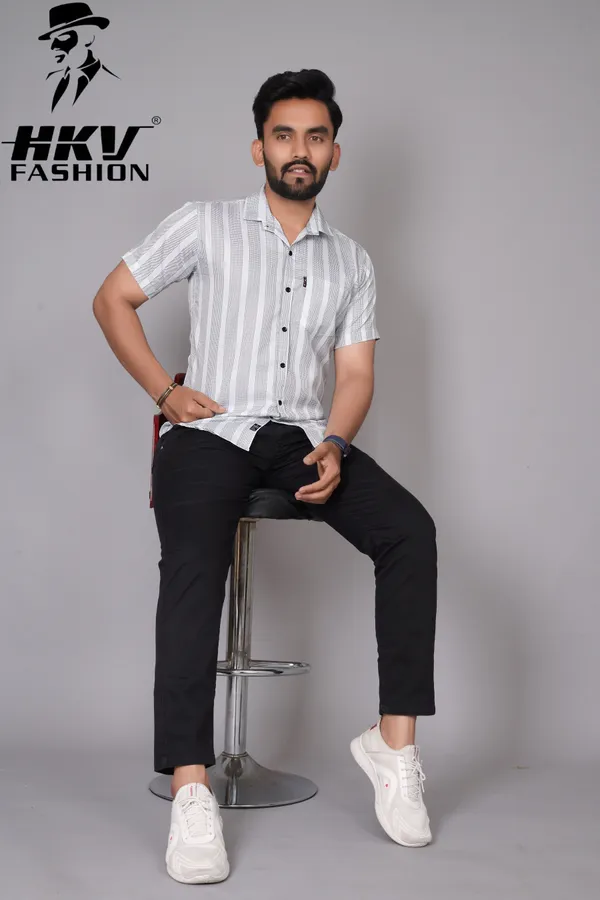 White_Cotton_Blend_Striped_Regular_Fit_Shirt_For_Men