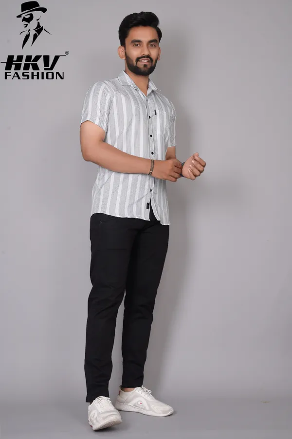 White_Cotton_Blend_Striped_Regular_Fit_Shirt_For_Men