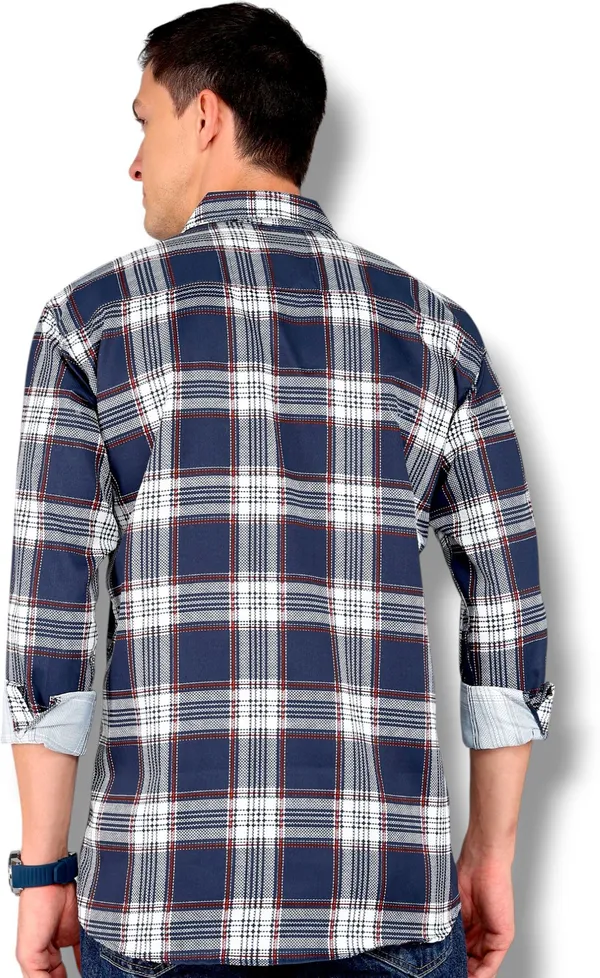 Blue_Cotton_Blend_Checkered_Regular_Fit_Shirt_For_Men