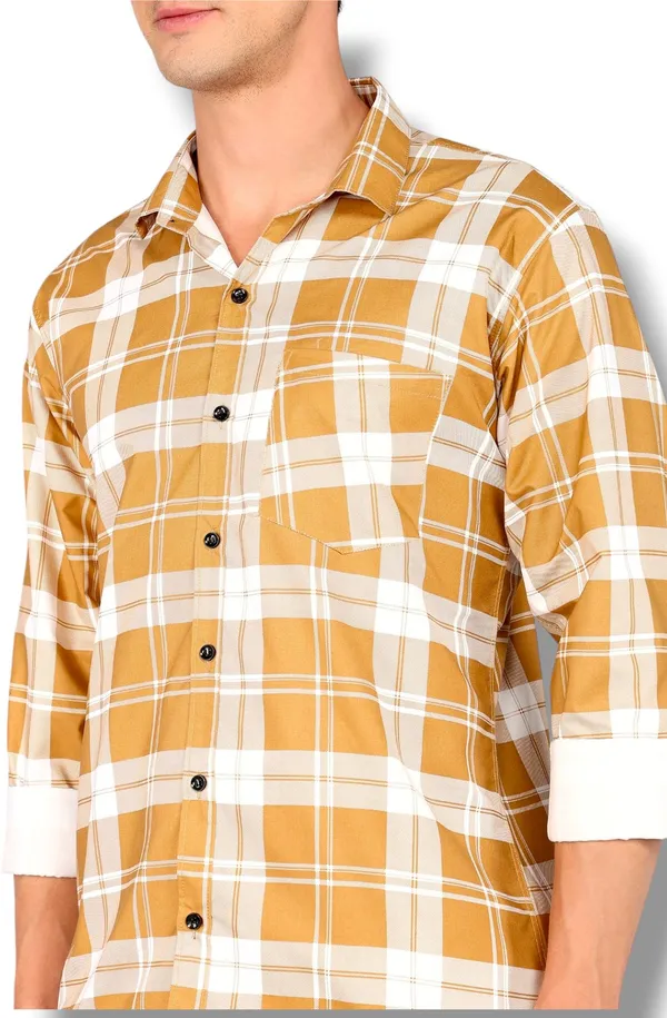Brown_Cotton_Blend_Checkered_Regular_Fit_Shirt_For_Men