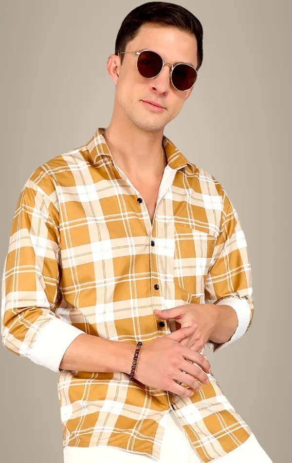 Brown_Cotton_Blend_Checkered_Regular_Fit_Shirt_For_Men