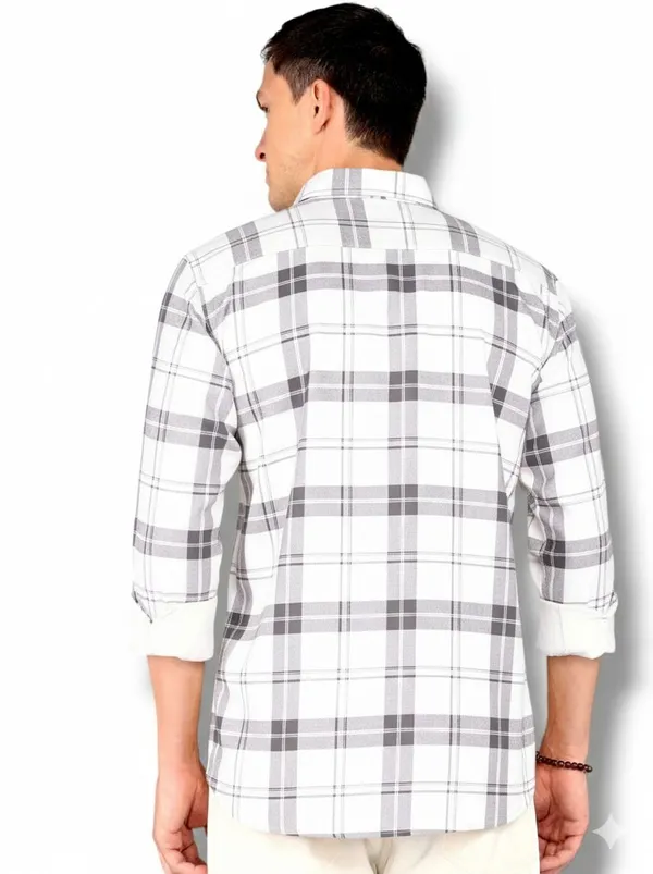White_Cotton_Blend_Checkered_Regular_Fit_Shirt_For_Men