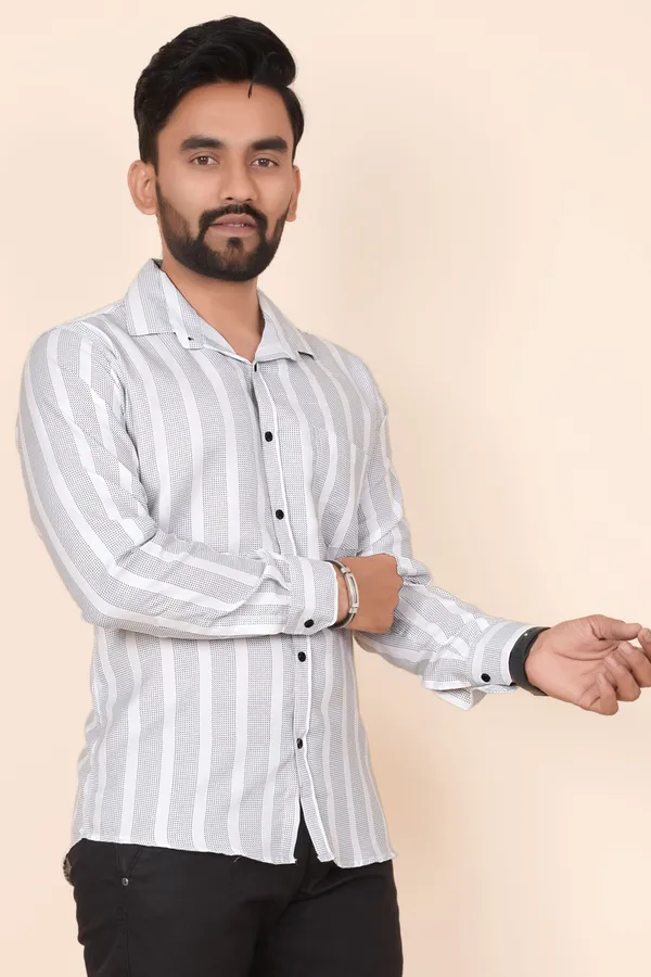 White_Cotton_Blend_Striped_Regular_Fit_Shirt_For_Men