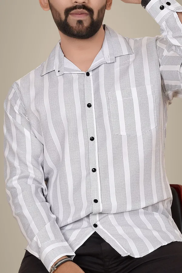 White_Cotton_Blend_Striped_Regular_Fit_Shirt_For_Men