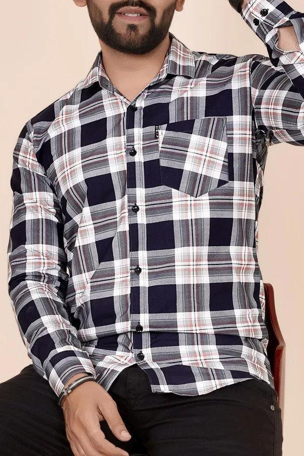 Blue_Cotton_Blend_Checkered_Regular_Fit_Shirt_For_Men