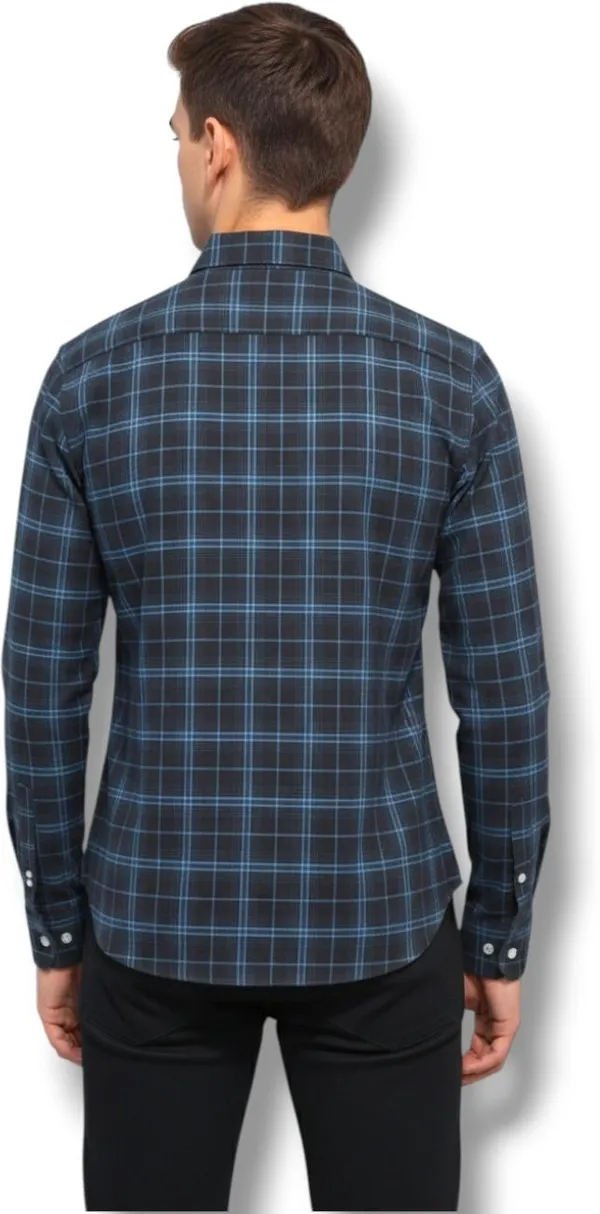 Blue_Cotton_Blend_Checkered_Regular_Fit_Shirt_For_Men