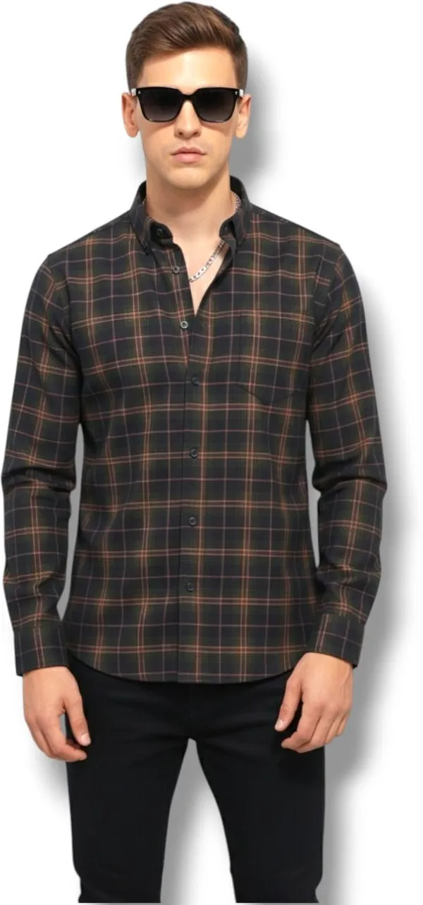 Black_Cotton_Blend_Checkered_Regular_Fit_Shirt_For_Men