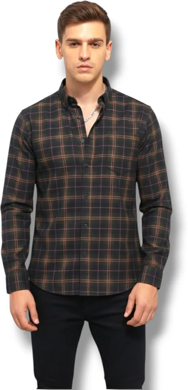 Black_Cotton_Blend_Checkered_Regular_Fit_Shirt_For_Men