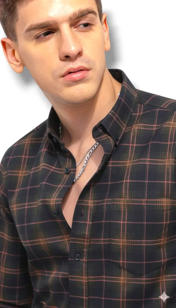 Black_Cotton_Blend_Checkered_Regular_Fit_Shirt_For_Men