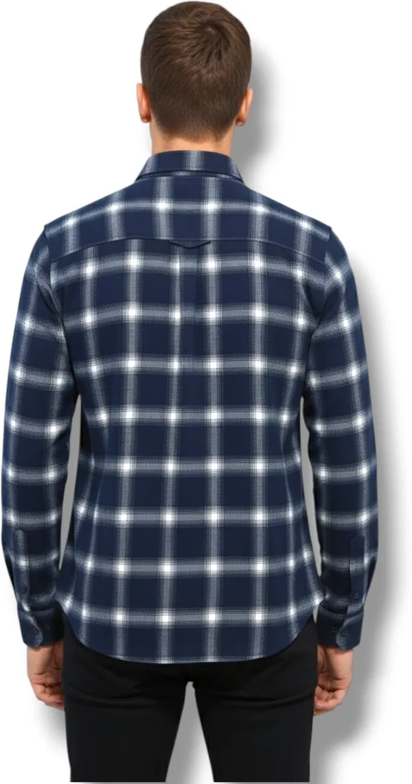 Blue_Cotton_Blend_Checkered_Regular_Fit_Shirt_For_Men