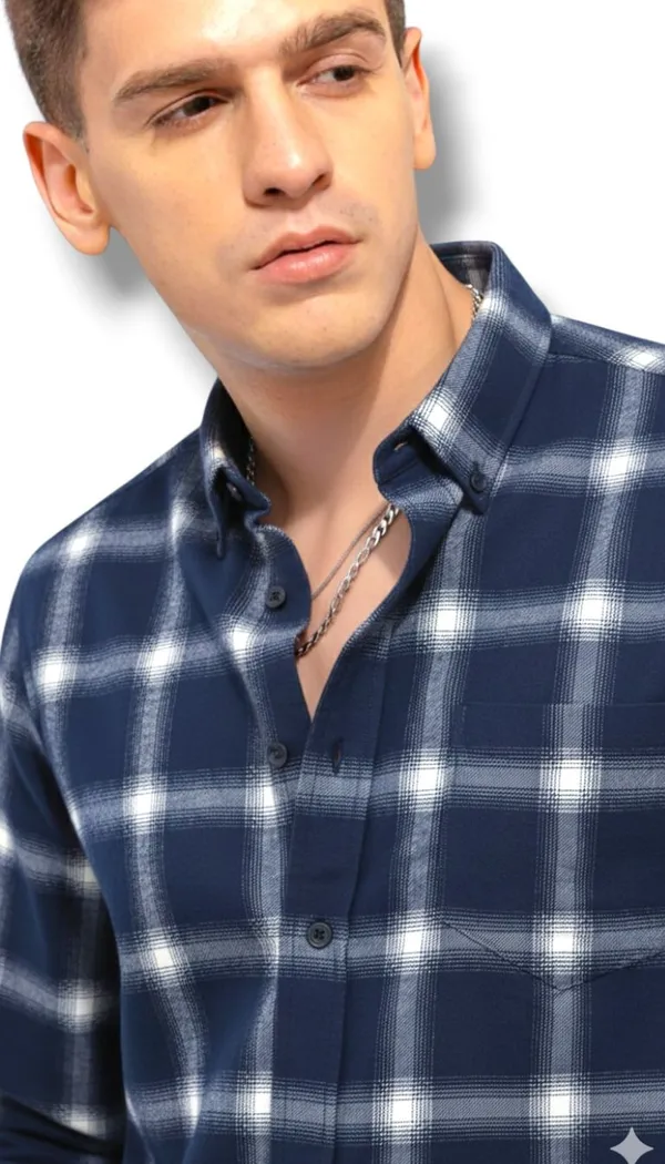 Blue_Cotton_Blend_Checkered_Regular_Fit_Shirt_For_Men