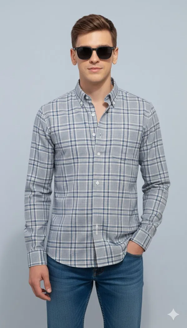 Blue_Cotton_Blend_Checkered_Regular_Fit_Shirt_For_Men