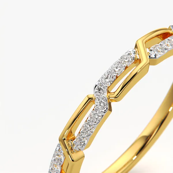 Golden_Braided_Chain_Links_Ring_For_Women_|_92.5_Sterling_Silver