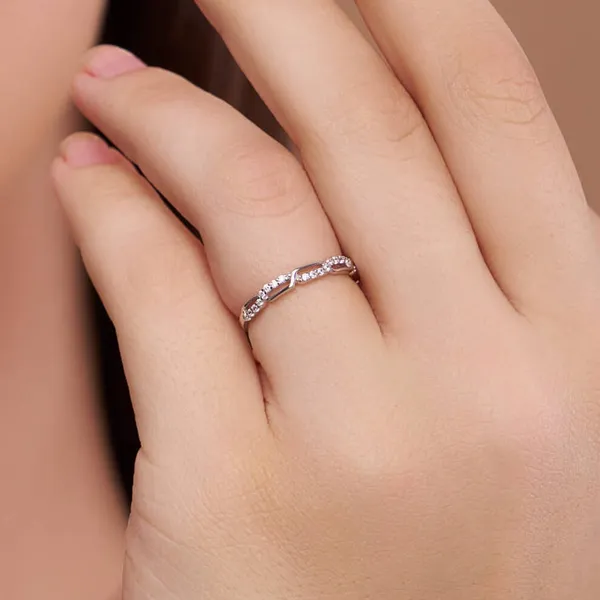 Golden_Braided_Chain_Links_Ring_For_Women_|_92.5_Sterling_Silver