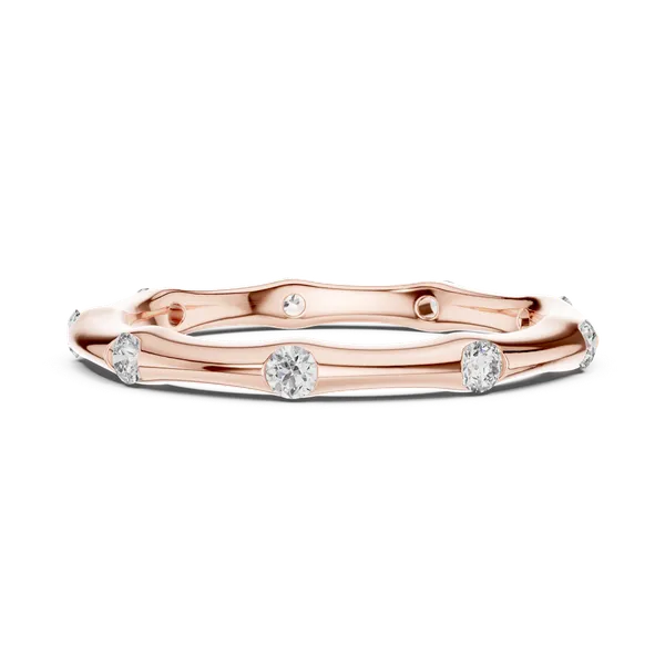 Rose_Gold_Celeste_Dot_Diamond_Band_For_Women_|_92.5_Sterling_Silver