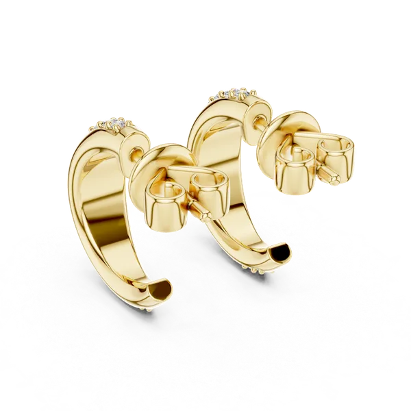 Golden_Divya_Tejas_Diamond_Huggie_Earrings_in_18K_Yellow_Gold_For_Women_|_92.5_Sterling_Silver
