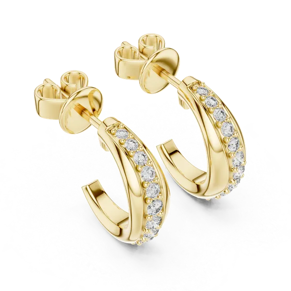 Golden_Divya_Tejas_Diamond_Huggie_Earrings_in_18K_Yellow_Gold_For_Women_|_92.5_Sterling_Silver