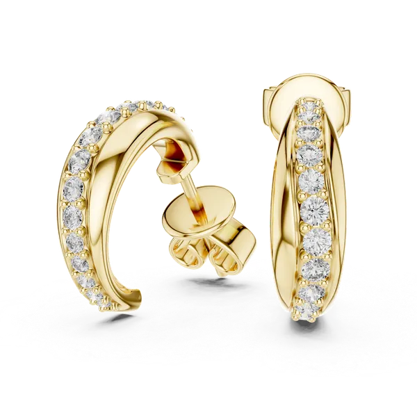 Golden_Divya_Tejas_Diamond_Huggie_Earrings_in_18K_Yellow_Gold_For_Women_|_92.5_Sterling_Silver