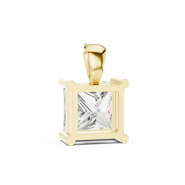Golden_Elegant_Princess-Cut_Diamond_Pendant_in_22K_Yellow_Gold_For_Women_|_92.5_Sterling_Silver