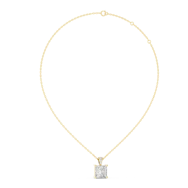 Golden_Elegant_Princess-Cut_Diamond_Pendant_in_22K_Yellow_Gold_For_Women_|_92.5_Sterling_Silver