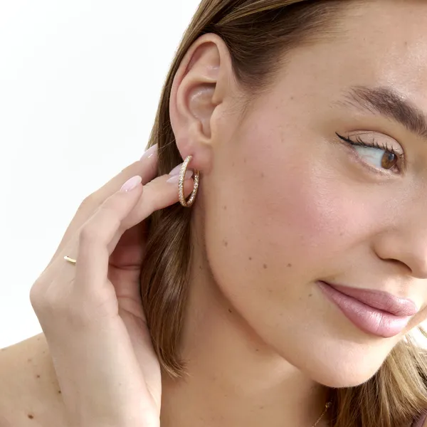 Golden_Golden_Vermeil_Eternal_Spark_Hoop_Earrings_For_Women_For_Women_|_92.5_Sterling_Silver
