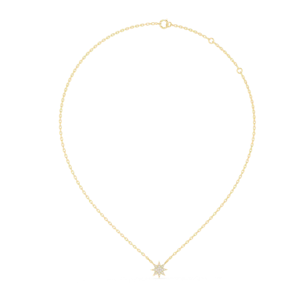 Golden_Radiant_Star_Diamond_Gold_Pendant_Necklace_For_Women_|_92.5_Sterling_Silver