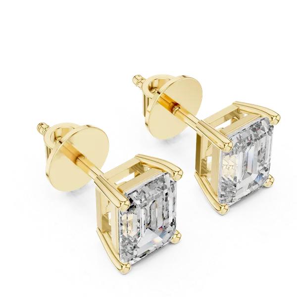 Golden_The_Executive_Line_Emerald_Solitaire_Studs_For_Women_|_92.5_Sterling_Silver