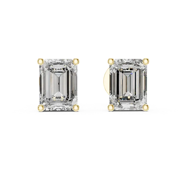 Golden_The_Executive_Line_Emerald_Solitaire_Studs_For_Women_|_92.5_Sterling_Silver