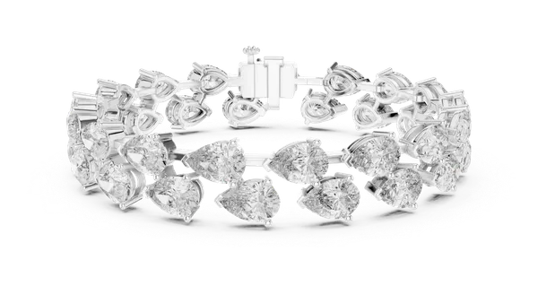 Silver_The_'Cascade'_Pear-Diamond_Bangle_For_Women_|_92.5_Sterling_Silver