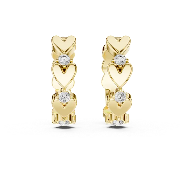 Golden_The_'Anmol'_Heart_Diamond_Huggies_For_Women_|_92.5_Sterling_Silver