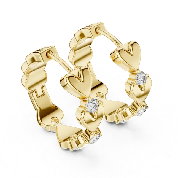 Golden_The_'Anmol'_Heart_Diamond_Huggies_For_Women_|_92.5_Sterling_Silver