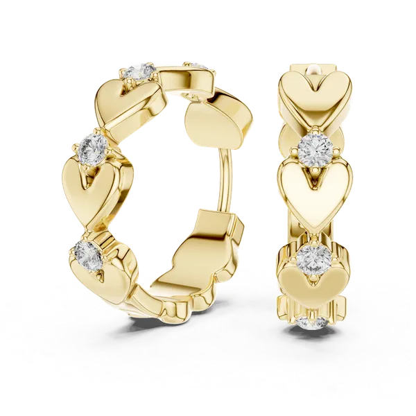 Golden_The_'Anmol'_Heart_Diamond_Huggies_For_Women_|_92.5_Sterling_Silver