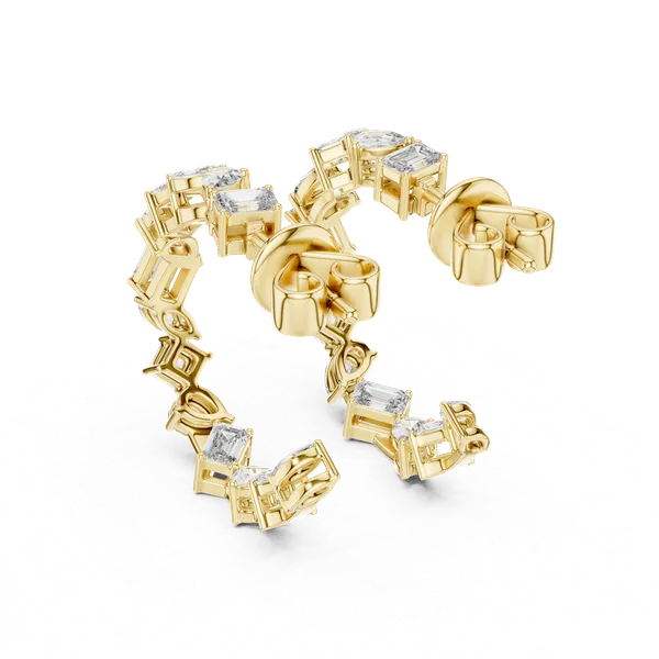 Golden_The_'Nakshatra'_Diamond_Huggies_For_Women_|_92.5_Sterling_Silver