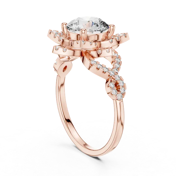 Rose_Gold_The_'Pushpa'_Diamond_Lotus_Ring_For_Women_|_92.5_Sterling_Silver
