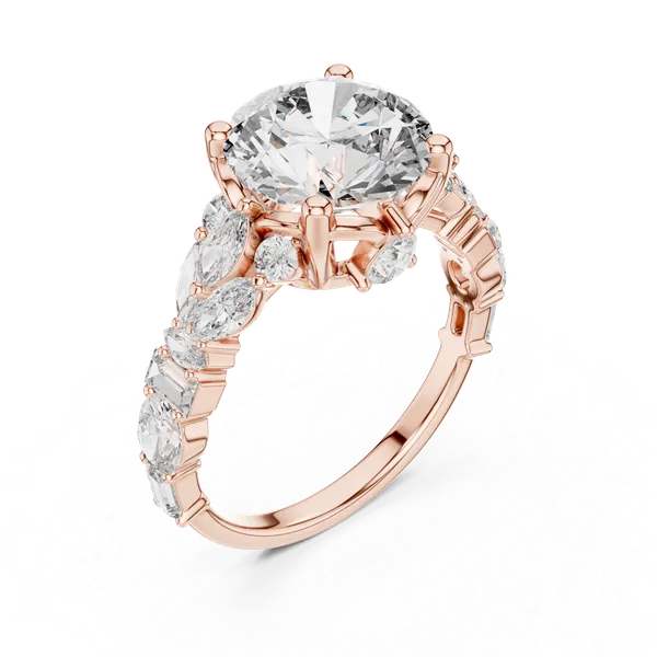 Rose_Gold_The_'Rani'_Regal_Cluster_Ring_For_Women_|_92.5_Sterling_Silver