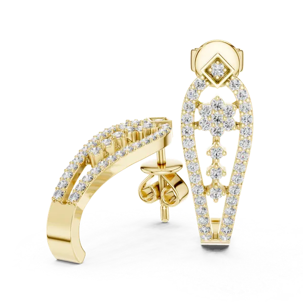 Golden_The_'Vihara_Lattice'_925_Sterling_Silver_Dangler_Earrings__For_Women_|_92.5_Sterling_Silver