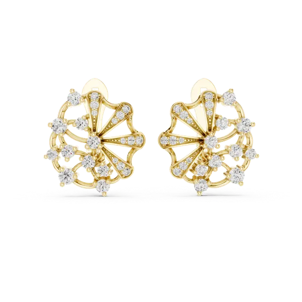 Golden_The_'Vrindavan_Bloom'_Sterling_Silver_&_CZ_Stud_Earrings_For_Women_|_92.5_Sterling_Silver