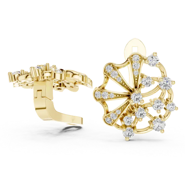 Golden_The_'Vrindavan_Bloom'_Sterling_Silver_&_CZ_Stud_Earrings_For_Women_|_92.5_Sterling_Silver