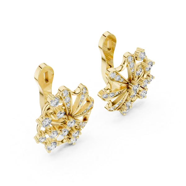 Golden_The_'Vrindavan_Bloom'_Sterling_Silver_&_CZ_Stud_Earrings_For_Women_|_92.5_Sterling_Silver