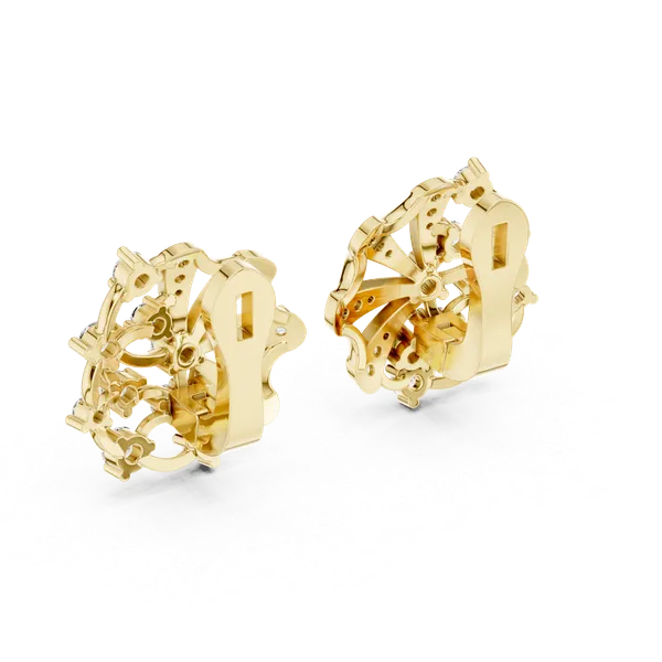 Golden_The_'Vrindavan_Bloom'_Sterling_Silver_&_CZ_Stud_Earrings_For_Women_|_92.5_Sterling_Silver