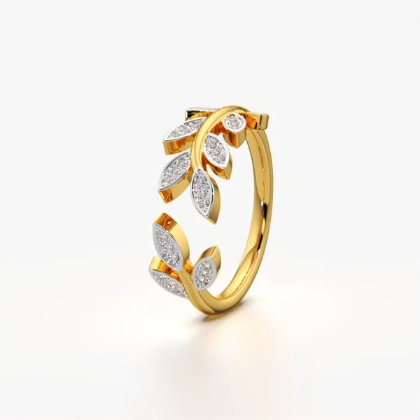 Golden_Metal_Timeless_Leaf_Wrap_Ring_For_Women_|_92.5_Sterling_Silver