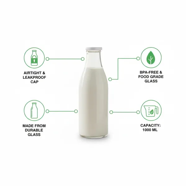 Set_Of_2_Glass_Water_Bottle_For_Milk_|Juice|_Shakes_With_Rust_Proof_Airtight_White_Metal_Cap_Reusable_&_Bpa_Free_|_1000_Ml