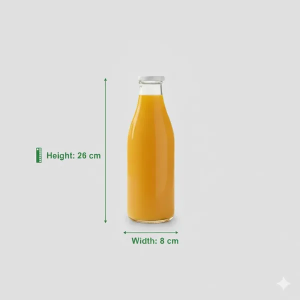 Set_Of_2_Glass_Water_Bottle_For_Milk_|Juice|_Shakes_With_Rust_Proof_Airtight_White_Metal_Cap_Reusable_&_Bpa_Free_|_1000_Ml
